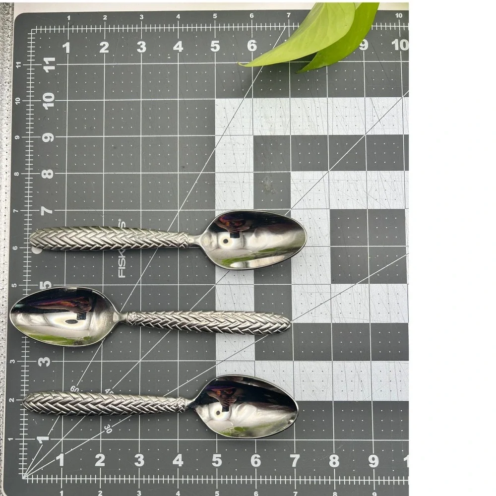 Ralph Lauren  Equestrian Braid Oval Soup Spoons Set of 3 Vintage 1991  /RL
